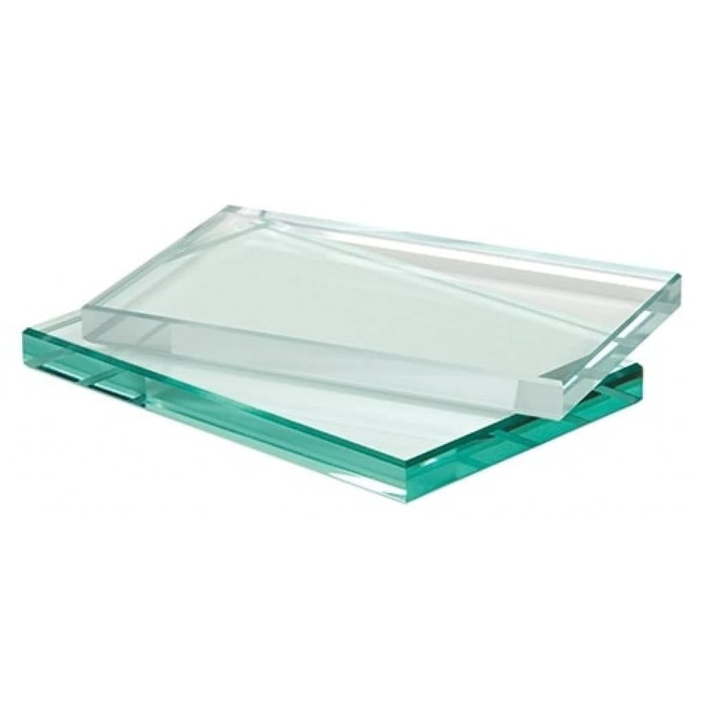 Floatglas naast optic white glas